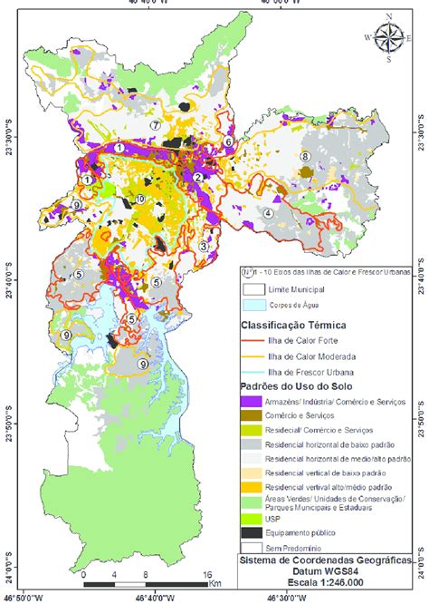 Mapa Do Uso Do Solo E Classifica O Termal Do Munic Pio De S O Paulo