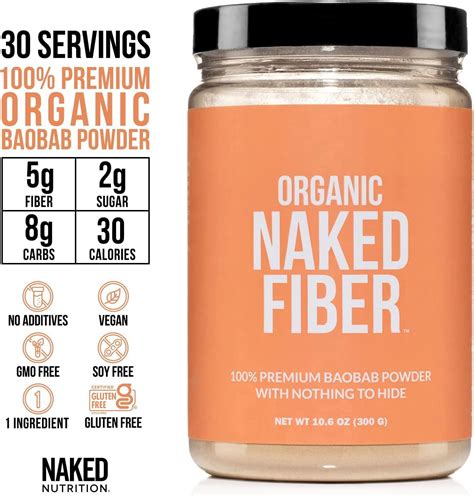 Organic Baobab Powder Supplement Naked Fiber For Optimal Digestive Health