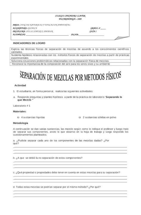 Doc Separacion De Mezclas Dokumen Tips