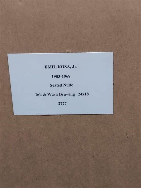 Emil Kosa Jr Seated Nude Ink And Wash Drawing By Emil Kosa Jr For Sale At 1stDibs Jr Nude