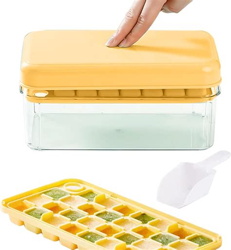 Eiswürfelform mit Deckel Eiswürfelbehälter Kugel Ice Cube Tray 60 Stück