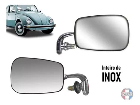 Espelho Retrovisor Fusca Mexicano Inox Cromado Par