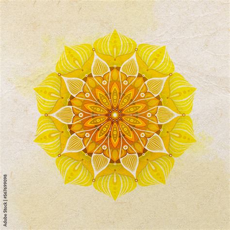 Ilustrace Chakra Del Plexo Solar Mandala Manipura Tercer Chakra