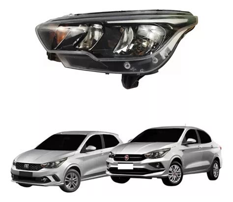 Farol Fiat Argo Cronos 2016 Até 2024 Máscara Negra Lado Esq