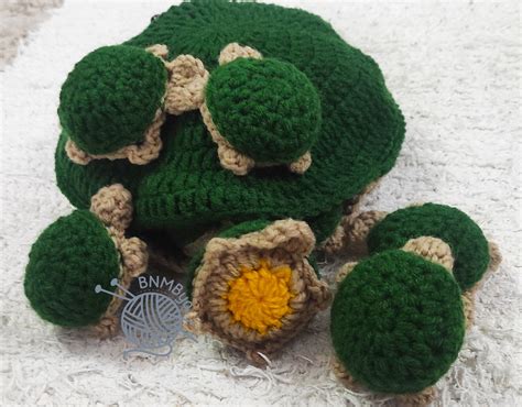 Turtle Crochet Memory Game Physical Item Mom and Baby Turtles - Etsy