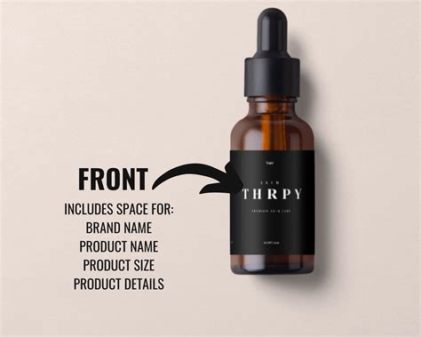 Editable Skin Care Product Label Template Skincare Dropper Etsy Canada