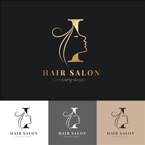 Free Vector Luxury Hair Salon Logo Set