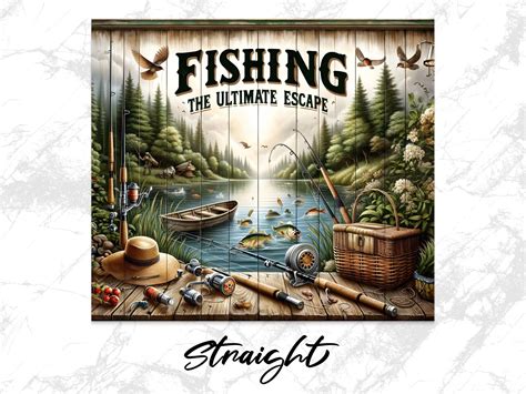 Fishing : the Ultimate Escape 20 Oz Skinny Tumbler Wrap, Straight