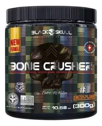 Bone Crusher Black Skull pré Treino Extra Forte 300g Parcelamento