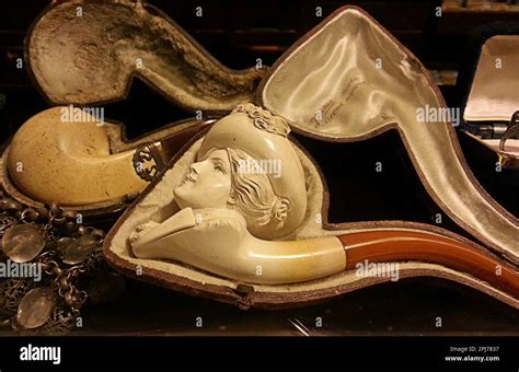 Antique Ivory Smoking Pipe Stock Photo Alamy