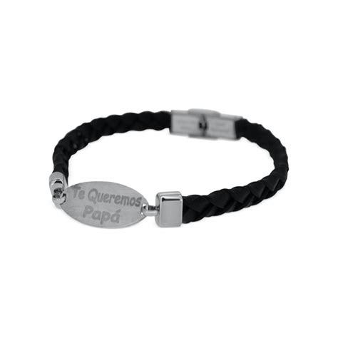 Pulsera Personalizada HOMBRE Cuero Y Acero Inox