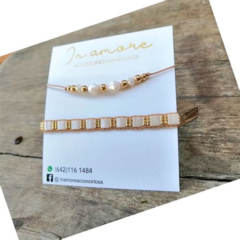 Dúo tilas nude en telar Collares y pulseras Pulseras y brazaletes Telas