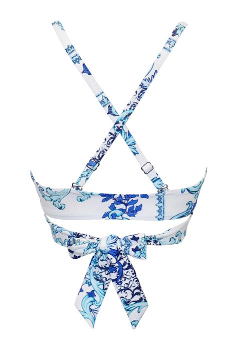 Amalfi Front Fastening Wrap Around Padded Underwired Bikini Top In