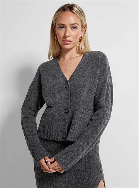 Patch Pockets Relaxed Cardigan Icône Shop Womens Cardigans Simons