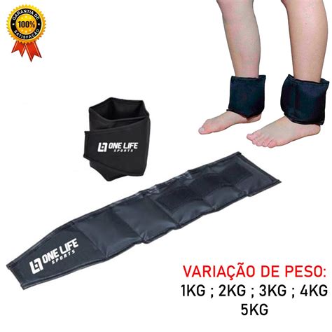 Peso Para Perna Tornozeleira Profissional 1Kg Ao 5Kg Par Escorrega