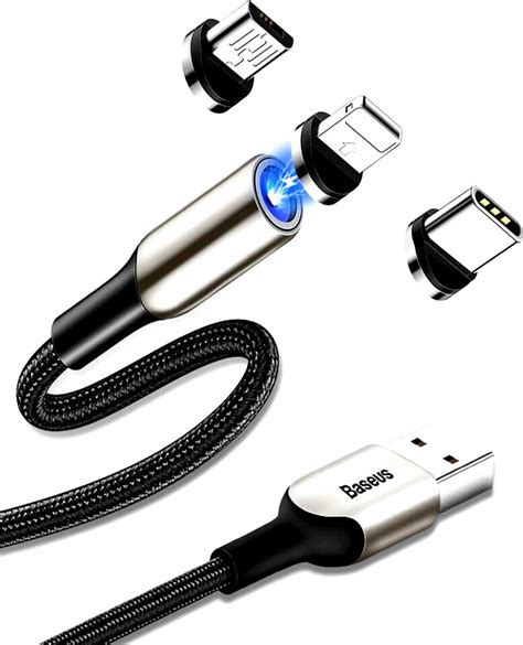 Кабель Usb Lightning Micro Usb Type C Baseus Zinc Magnetic Kit 2 м Black Tzcaxc G01 купить