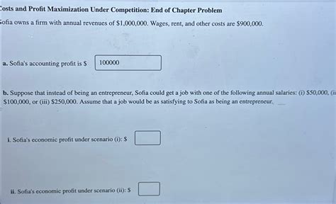 Solved Costs And Profit Maximization Under Competition End Chegg