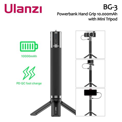 Ulanzi BG-3 Powerbank Hand Grip with Mini Tripod for Camera Smartphone ...