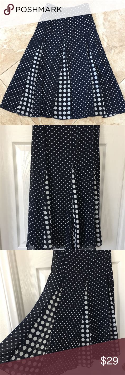 Navy Blue And White Polka Dot Skirt White Polka Dot Skirt Dot Skirt