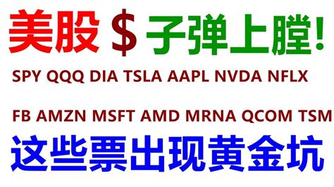 美股老司机美股出现黄金坑机会SPY QQQ DIA TSLA AAPL NVDA NFLX FB AMZN MSFT AMD MRNA