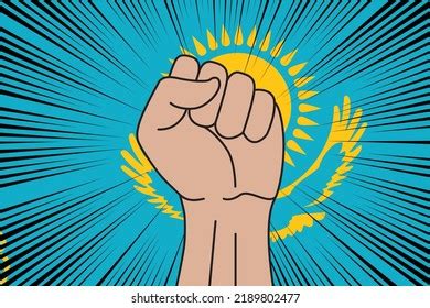 Human Fist Clenched Symbol On Flag Stock Vector Royalty Free