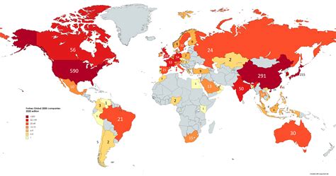 Forbes Global 2000 Companies By Country Mapporn