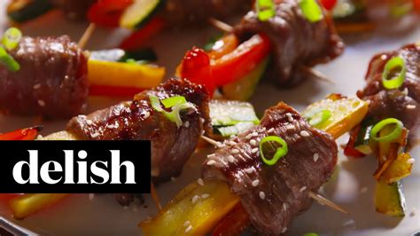 Asian Beef Steak Roll Ups Delish Youtube