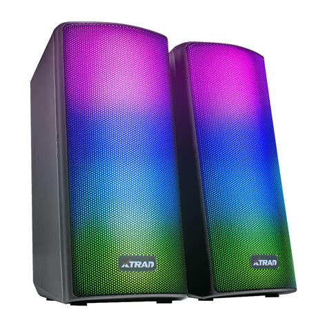 Caixinha De Som Gamer Amplificada Stereo Speaker Led Rgb Pc Note Tv