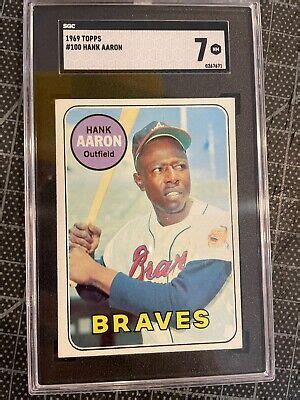 Topps Hank Aaron Atlanta Braves Baseball Card Sgc Nm Ebay