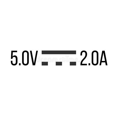 Signo De S Mbolo Dc De Corriente Directa Para V Y A Ilustraci N