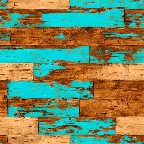 Reclaimed Wood Turquoise And Brown Pattern Graphic Creative Fabrica