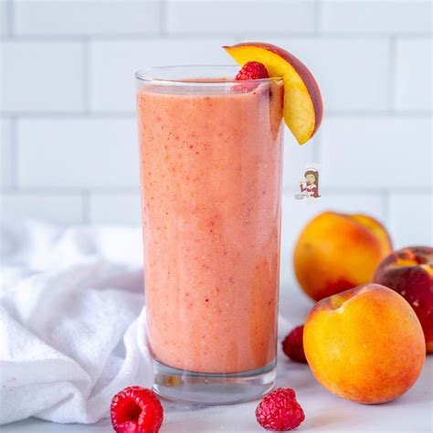 Raspberry Peach Protein Smoothie Recipe Tiny Little Chef