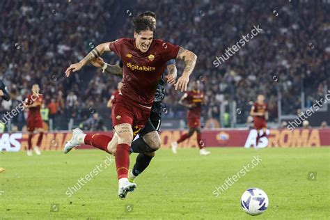 Romas Nicolo Zaniolo Action During Italian Editorial Stock Photo