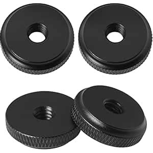 LUORNG 4PCS 1 4 Aluminum Alloy Female Thumb Wheel Lock Nut Adapter Hot Shoe Locking Knob Spacer