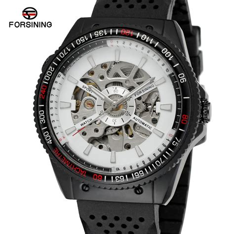 Forsining Reloj Con Bisel Giratorio Para Hombre Pulsera De Silicona