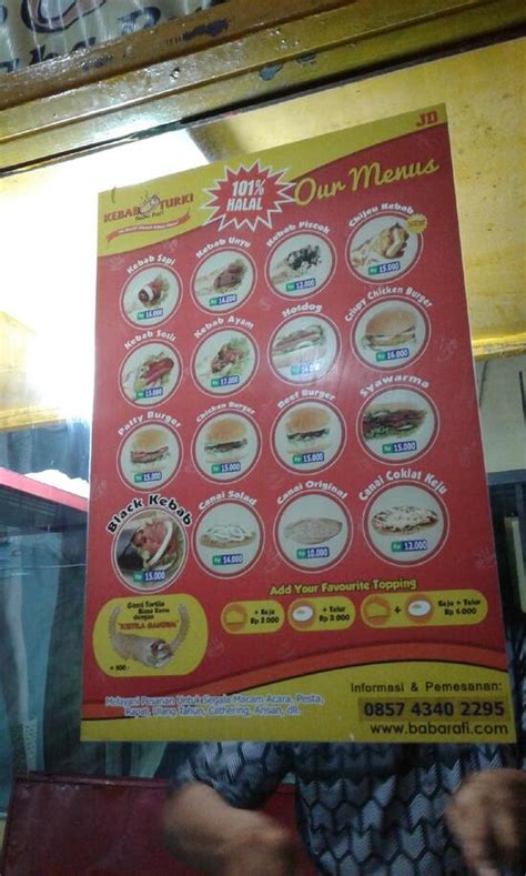 Menu At Kebab Turki Baba Rafi Tuban H