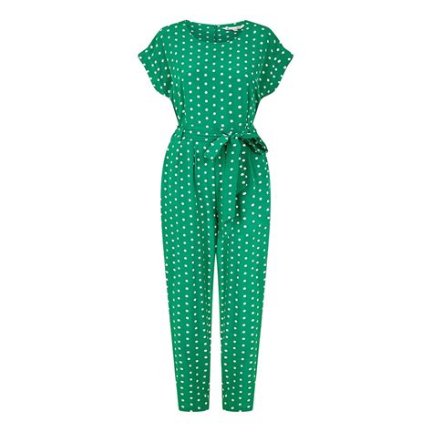 Yumi Yumi Green Spot Print Jumpsuit Green