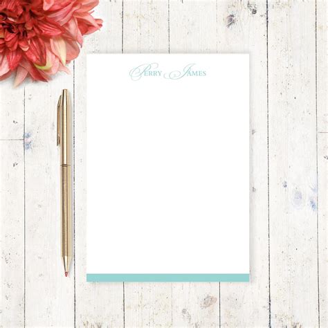 Personalized Notepad Elegant Initials Fancy Stationery Etsy