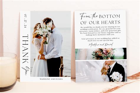 Wedding Thank You Card Canva Template Graphic By