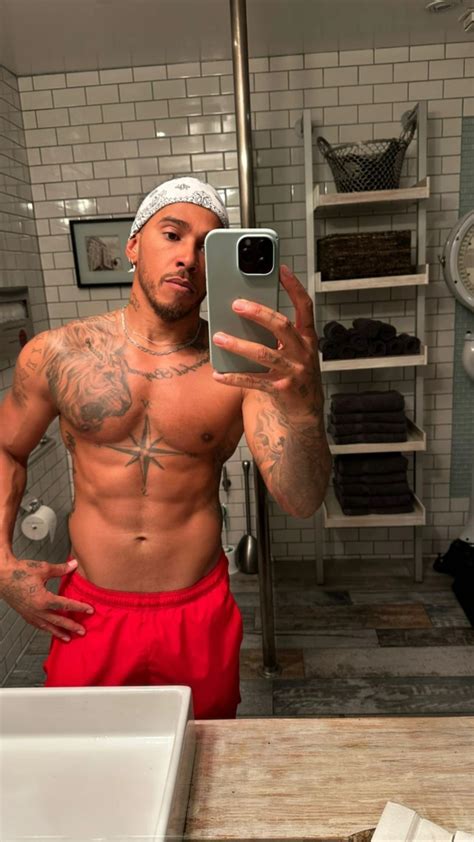 Lewis Hamilton Shows Off Ripped Abs And Tattoos Ahead Of New Season