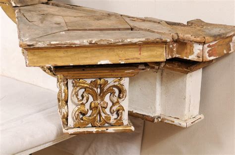 Impressive 18th Century Italian Carved Gilded And Painted Wood