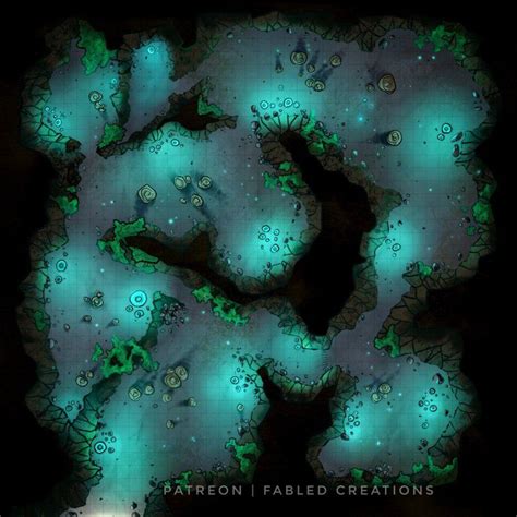 Glowing Mushroom Cave Battlemaps Dungeon Maps Dnd World Map