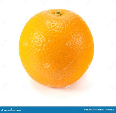 Single Orange Fruit Isolated On White Background Healthy Food Stock