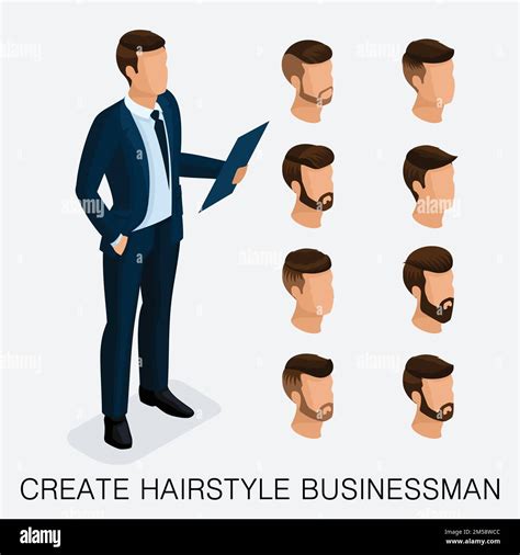 Trendy Isometric Set Qualitative Study A Set Of Men S Hairstyles