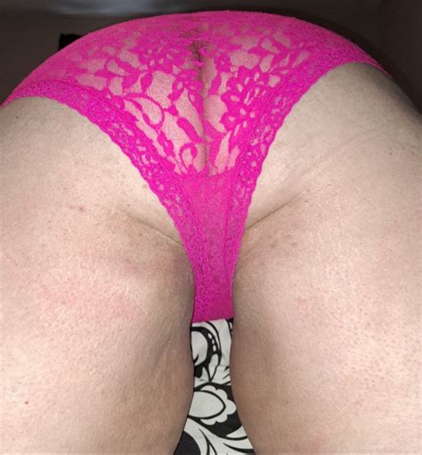 BBW Ass In Hot Pink See Thru Lacy Panties