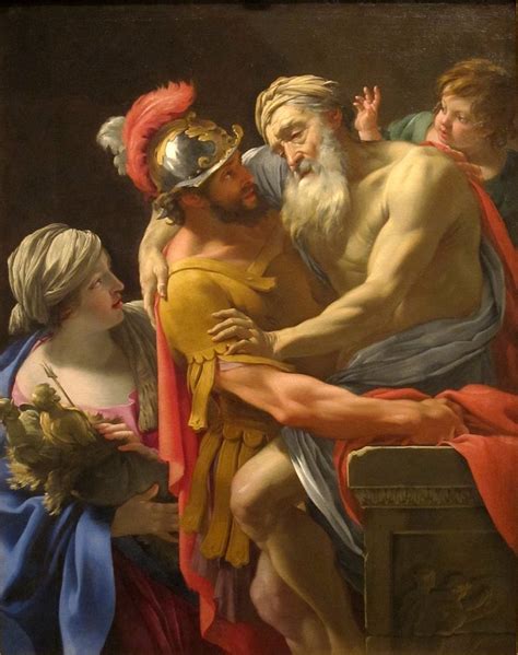 Aeneas And His Father Fleeing Troy Painting Simon Vouet Oil Paintings