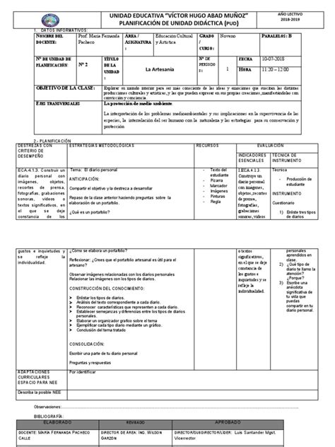 Plan De Clase Eca Pdf Planificación Ciencia Cognitiva