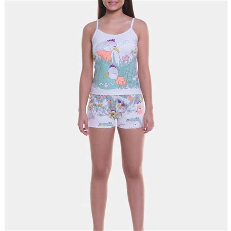 Pijama de alça Íntima Lingerie