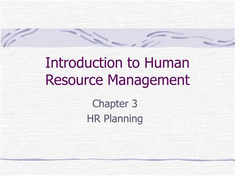 Ppt Introduction To Human Resource Management Powerpoint Presentation