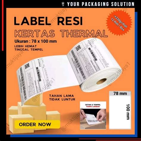 Jual Kertas Label Thermal Roll X Mm Isi Lembar Kertas Resi